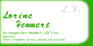 lorinc hemmert business card
